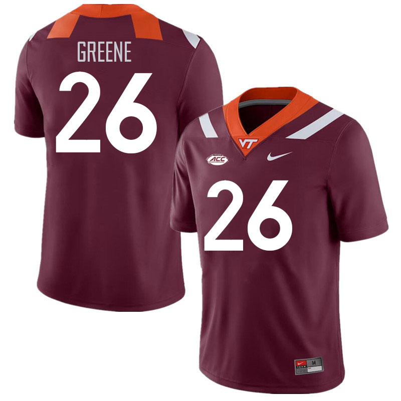 Men #26 Ayden Greene Virginia Tech Hokies College Football Jerseys Stitched Sale-Maroon